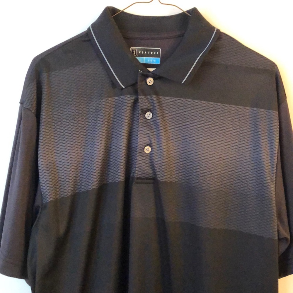 NWT PGA Tour Men’s Polo Shirt - Black Sz Lg